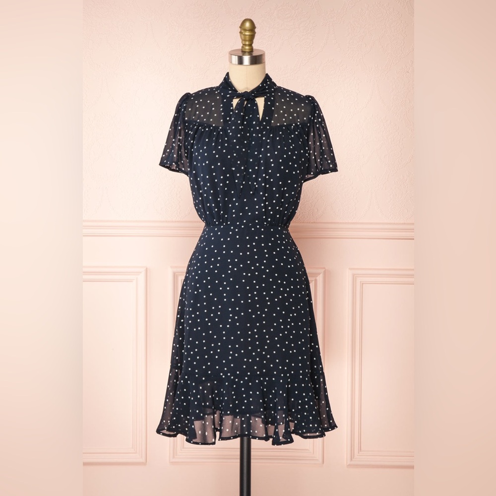 VICI Navy Polka Dot Dress